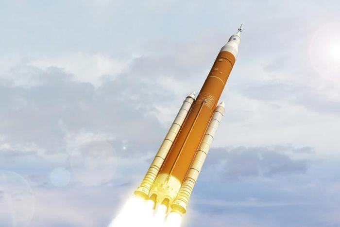 This NASA image from February 7, 2018, shows an artist concept image of the next generation of NASA's Space Launch System
