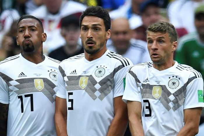 Jerome Boateng, Mats Hummels and Thomas Mueller at the World Cup