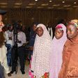 President Goodluck Jonathan met with some of the girls that escaped in July 2014 [Wole Emmanuel/AFP/Getty]
