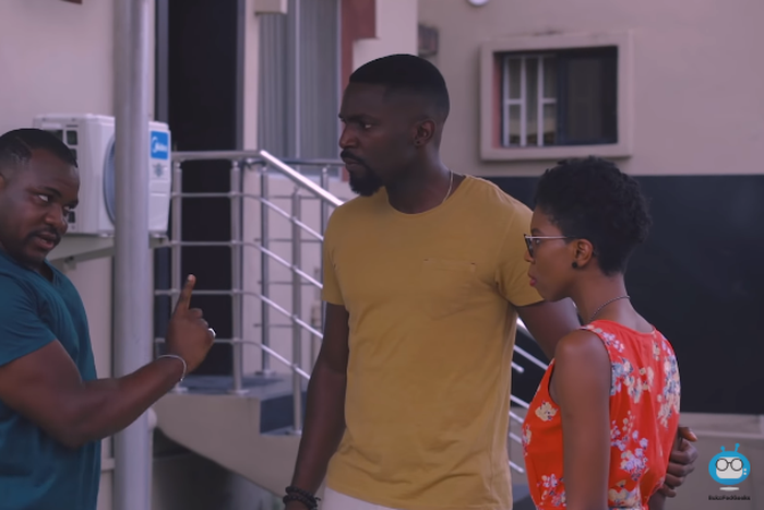 Akin Savage, Noah and Kari in a scene from episode 7 of web series, 'Man of her dreams.' [YouTube/Bukafedgeeks]
