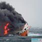 The Italian cargo ship 'Grande America' sank off the French Atlantic coast after a fire got out of control