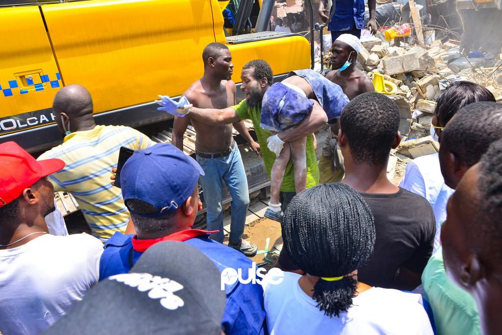 Another unconscious child taken out of the debris (Pulse)