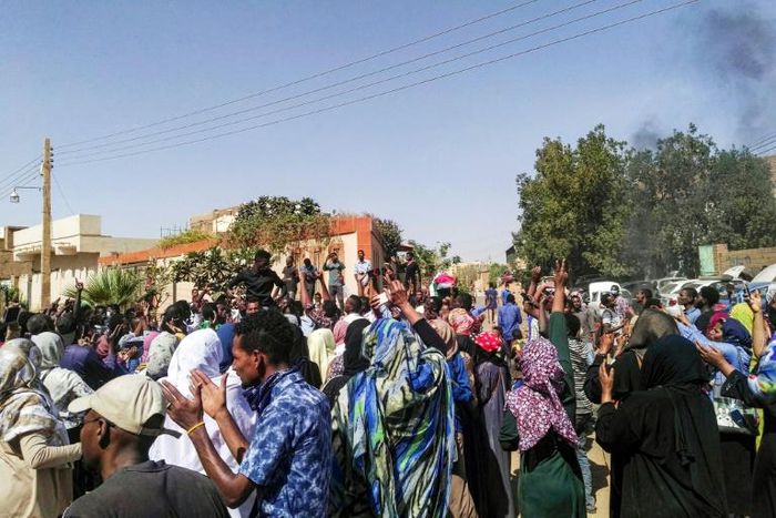 Sudanese protest in Khartoum's twin city of Omdurman on Sunday, despite a nationwide state of emergency