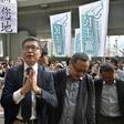 Baptist minister Chu Yiu-ming, law professor Benny Tai and sociology professor Chan Kin-man arrive at court on Tuesday