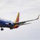 A Boeing 737 Max 8 flown by Southwest Airlines approaches for landing at Baltimore Washington International Airport near Baltimore, Maryland on March 11, 2019