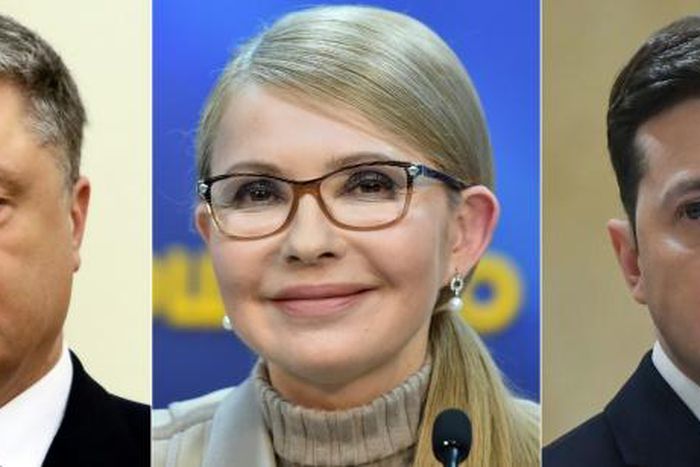 Ukrainian President Petro Poroshenko, former prime minister Yulia Tymoshenko and comedian Volodymyr Zelensky are the three leading candidates in the Ukraine presidential election