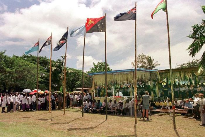 The Bougainville Ceasefire Agreement was signed on a makeshift stage in Arawa in 1998