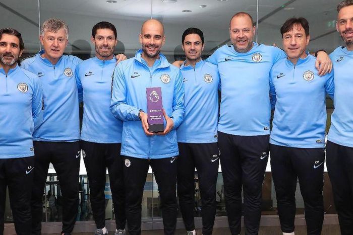 Pep Guardiola and Manchester City managers [Twitter/Premier League]
