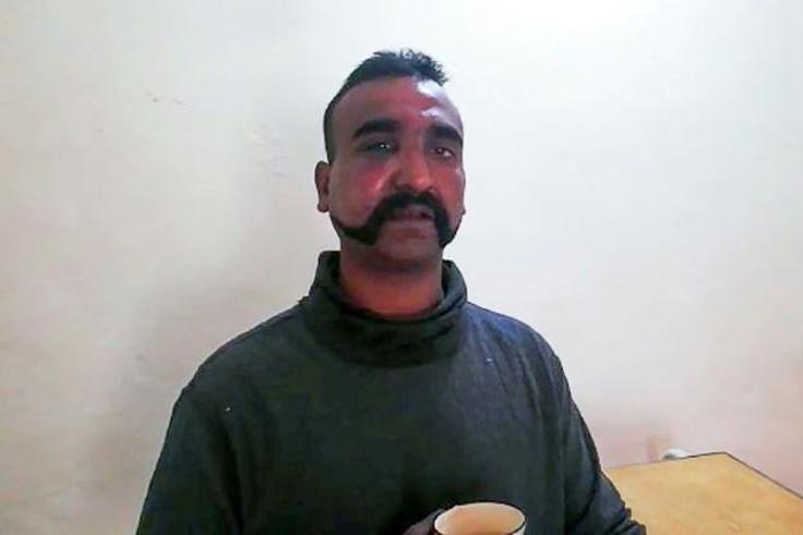 Abhinandan Varthaman, the Indian pilot shot down over Pakistan on Wednesday drinks a cup of tea in a picture issued by Pakistan's Inter Services Public Relations