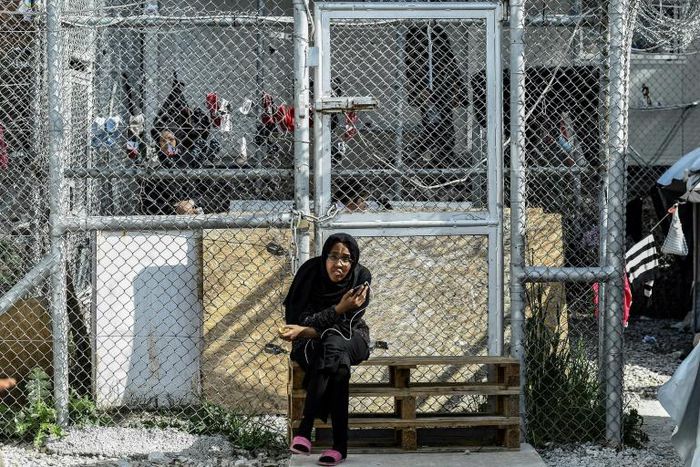 Those stuck in the camp inside despair of overcrowded conditions and the long wait for asylum