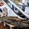 While searching for missing shipping containers, salvage crews found copper plates and wooden beams from a 16th century shipwreck
