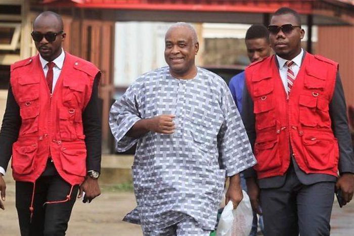 John Abebe, brother to late former First Lady, Mrs Stella Obasanjo being led by EFCC operatives