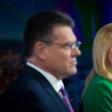 Maros Sefcovic (L) and Zuzana Caputova (R) face off in a second round vote on Saturday