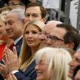 Israel's Prime Minister Benjamin Netanyahu (2nd L), his wife Sara Netanyahu (L), Senior White House Advisor Jared Kushner (3rd L), US President's daughter Ivanka Trump (C), US Treasury Secretary Steve Mnuchin (R) and Israel's President Reuven Rivlin (2...