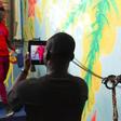 Smartphone filming at a workshop during the Bushman Film Festival at the end of March in Ivory Coast's economic capital Abidjan