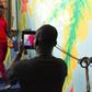 Smartphone filming at a workshop during the Bushman Film Festival at the end of March in Ivory Coast's economic capital Abidjan