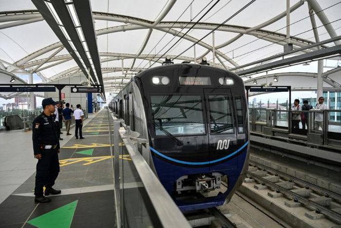 The new 16-kilometre (10 mile) MRT line stretches from central Hotel Indonesia to Jakarta's south, almost six years after construction began on the Japanese-backed project