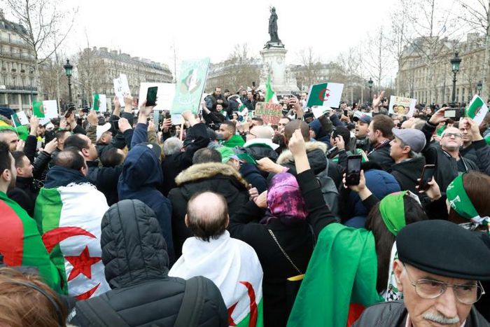 Hundreds protested in Paris's Place de la Republique. Since gaining independence from France in 1962, "Algeria has been run by the same group of men, the same system," 62-year-old Abderrahmane Hamirouche told AFP at the demonstration