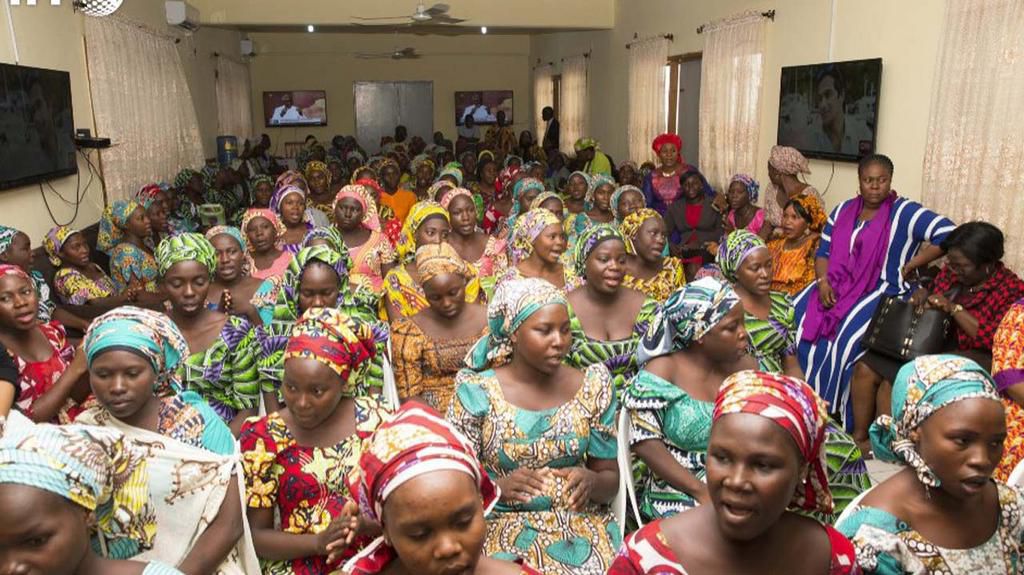 A cross section of the abducted Chibok girls. (Guardian)