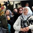 Bosnian Muslim women, who survived the 1995 Srebrenica massacre, watched the end of the trial together at the Srebrenica memorial in Potocari