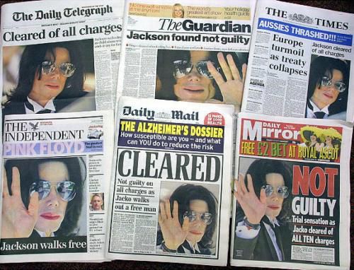 Michael Jackson was acquitted of all charges relating to the sexual molestation of a minor in 2005 (superluxx)