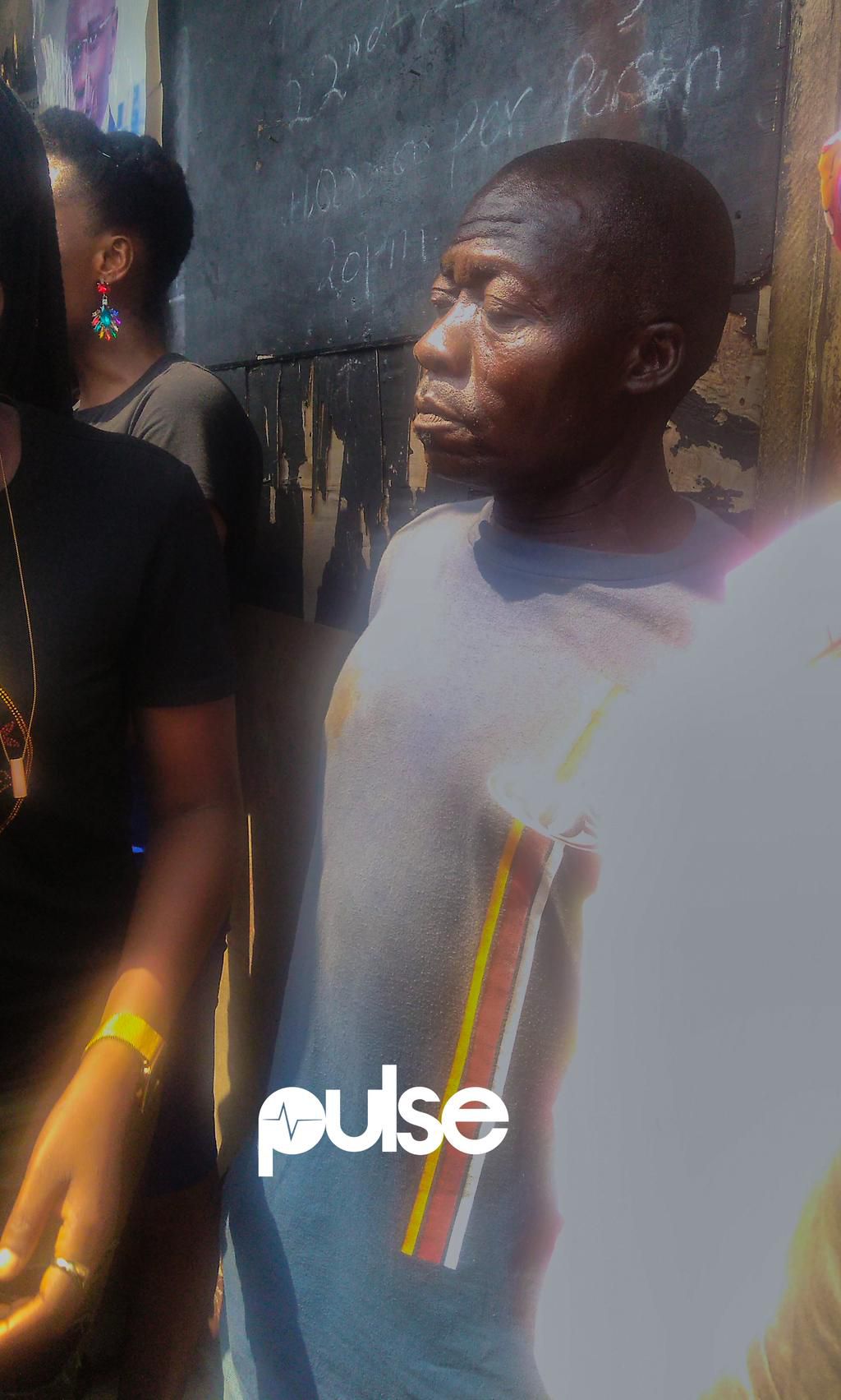 A Rahman in shock speaking to Pulse about how he escaped the collapse. (Pulse Nigeria)