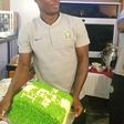 Odion Ighalo got a cake from his Super Eagles teammates to celebrate after finishing AFCON 2019 qualifiers as top scorer (Twitter/Super Eagles)