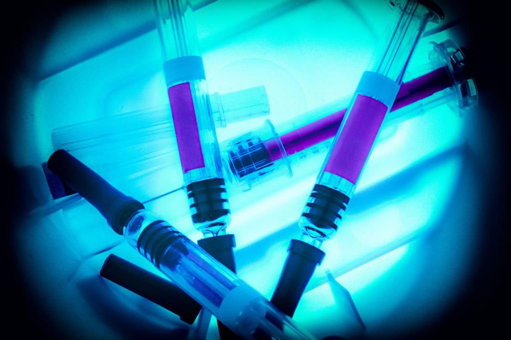 Syringes inside a Sharps Collector