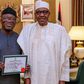Dr Kayode Fayemi (left) with President Muhammadu Buhari (right)