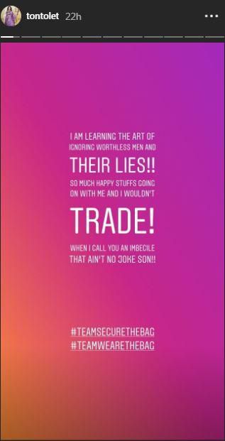 Is Tonto Dikeh shading ex-husband over his recent comments about her? [Instagram/TontoDikeh]