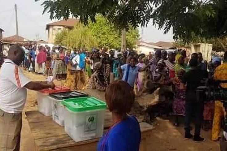 Dino Melaye casts his vote in Kogi