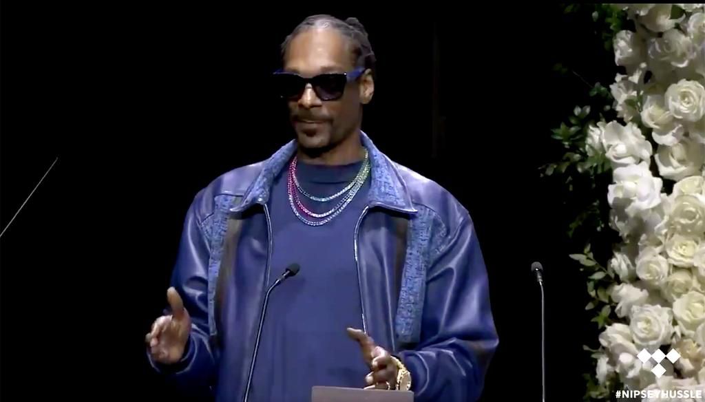 Snoop Dogg paid tributes to Nipsey Hussle during the memorial service [PEOPLE]