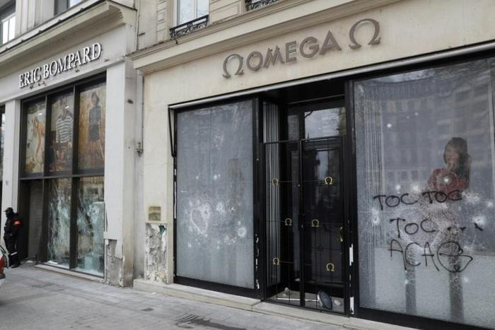 Some 80 shops and businesses were damaged along the Champs-Elysees on the 18th weekend of "yellow vest" demonstrations