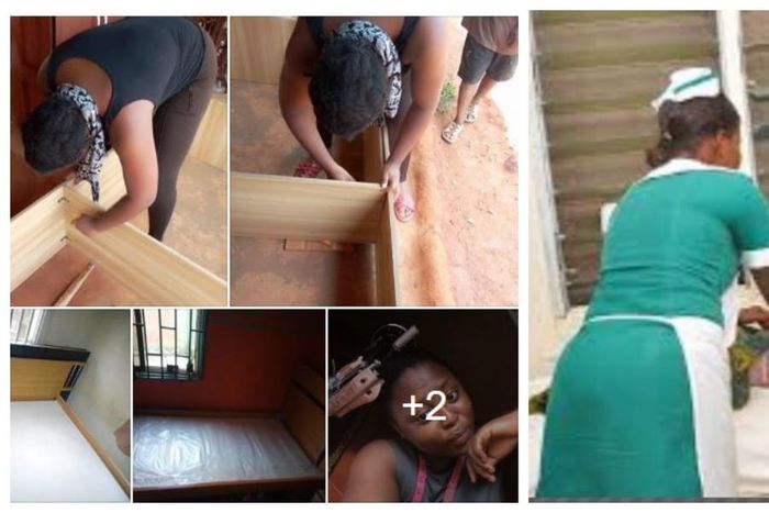 Beautiful lady who works as nurse by night and a carpenter by day