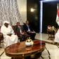 Sudanese President Omar al-Bashir (R) chairs a meeting of leaders of political parties in the capital Khartoum