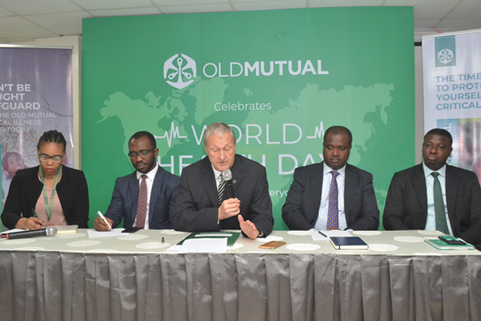 L-R: Executive Head, Marketing & Customer Experience, Old Mutual, Mrs. Alero Ladipo; Executive Head, Business Development and Strategy, Hygeia, Mr. ObinnaUkachukwu; Managing Director, Old Mutual Nigeria Life Assurance Company, Mr. Keith Alford; Country...