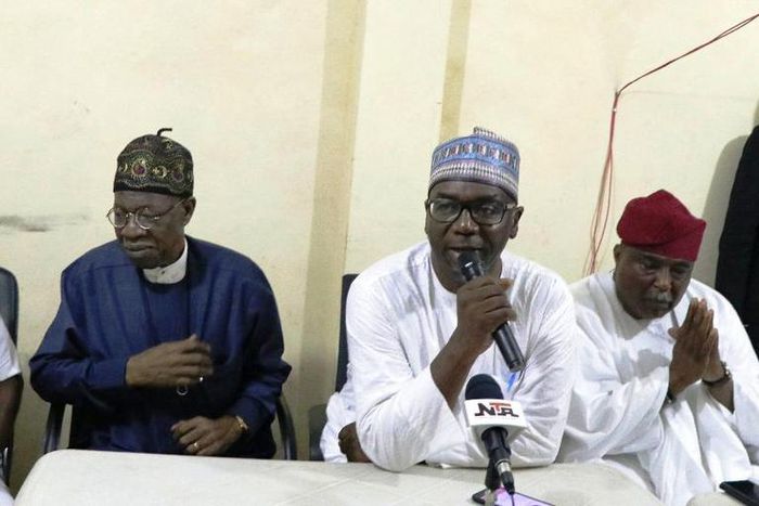 Kwara APC Chairman, Bashir Bolarinwa, Minister of Information and Culture, Alhaji Lai Mohammed, Kwara Governor-elect, Abdulrahman Abdulrazaq and the DeputyGovernor-elect, Mr. Kayode Alabi