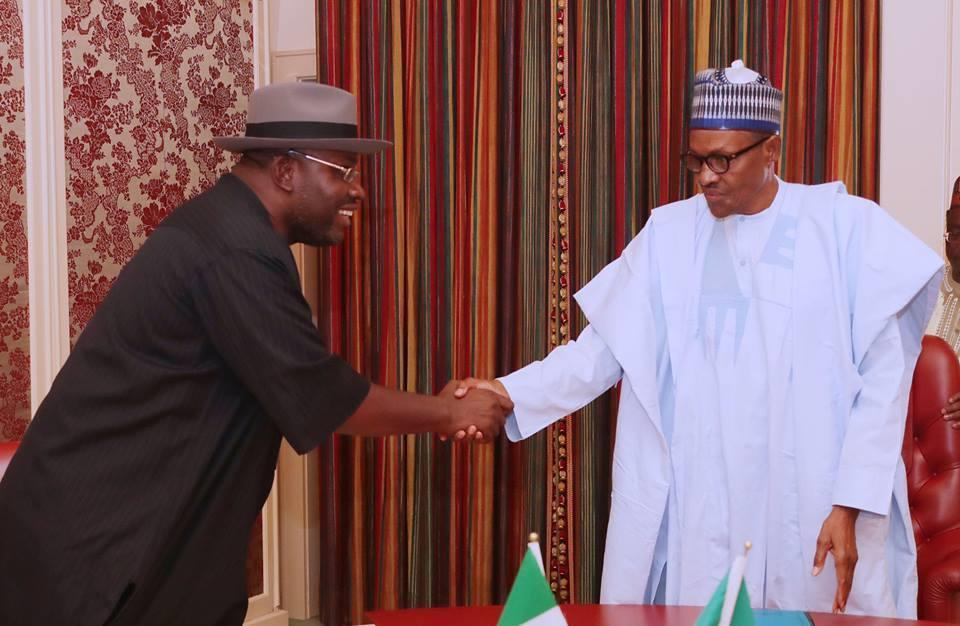 Governor Seriake Dickson with President Muhammadu Buhari