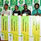 (L-R): Nwogwugwu Braine, Doyin Hafeezah Salau, John Sunday Peter, Ejembi Simon Inass, Shaka Aaleeyah Ehimare and Emeh Emmanuel Okwun during the presentation of prizes to grand finale winners in Gloin60seconds online contest held at Mike Adenuga Towers ...