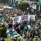 Algerian protesters gather during a mass demonstration against ailing President Abdelaziz Bouteflika in the capital Algiers on March 29, 2019