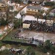 Stranded: Survivors of Cyclone Idai gather at the basketball stadium in Buzi, central Mozambique -- a relative haven from the flood water