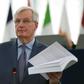 Michel Barnier pictured during a plenary session at the European Parliament in Strasbourg, eastern France on March 13, 2019