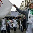 Algerian medics join a protest in the capital demanding that ailing President Abdelaziz Bouteflika step down after 20 years in power