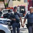 Police at the scene of a deadly shooting at a school in Suzano, Sao Paulo metropolitan region, Brazil, on March 13, 2019
