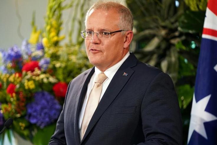 The New South Wales branch of Australian Prime Minister Scott Morrison's (pictured February 2019) Liberal Party eked out a victory, with preliminary results giving it and coalition partners 46 out of 93 seats in the state assembly