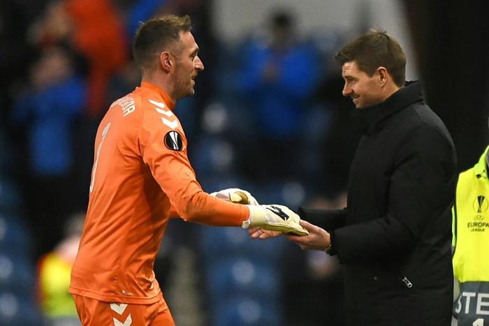Rangers goalkeeper Allan McGregor kept alive Steven Gerrard's hopes of lifting a trophy this season
