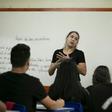 Teacher Karla Souza, who is against police presence in schools, gives class at the Education Center 07 of Ceilandia, near Brasilia which takes part in a pilot project of joint management between the Brazilian Secretariats of Education and Public Securi...
