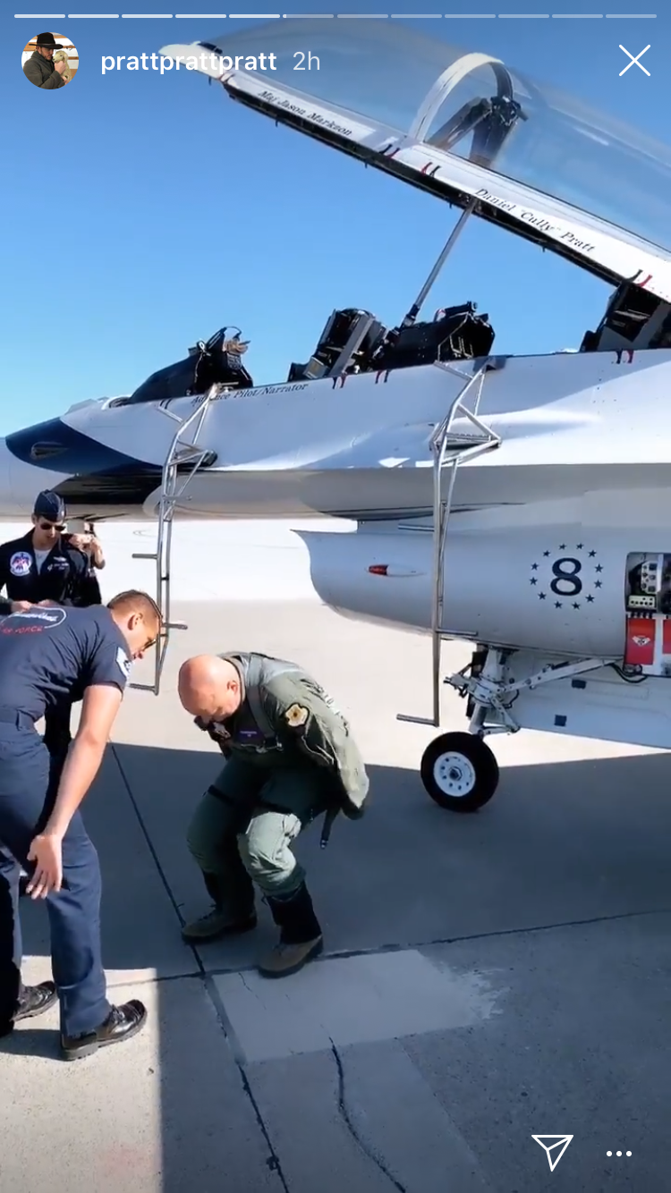 Chris Pratt's Insta'ing From an Air Force Base