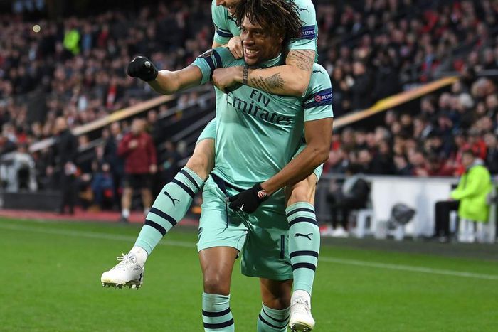 Alex Iwobi and Granit Xhaka (Twitter/Arsenal)