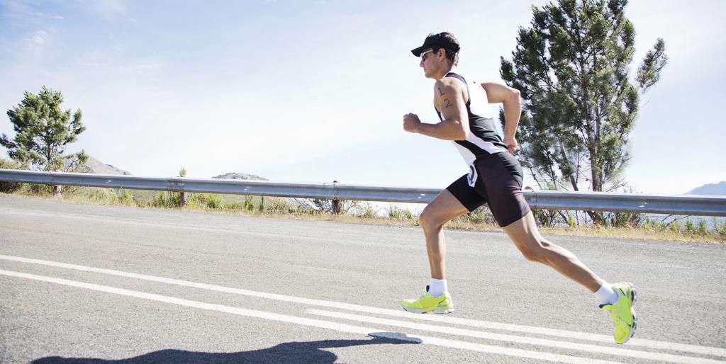 Runner in race on rural road